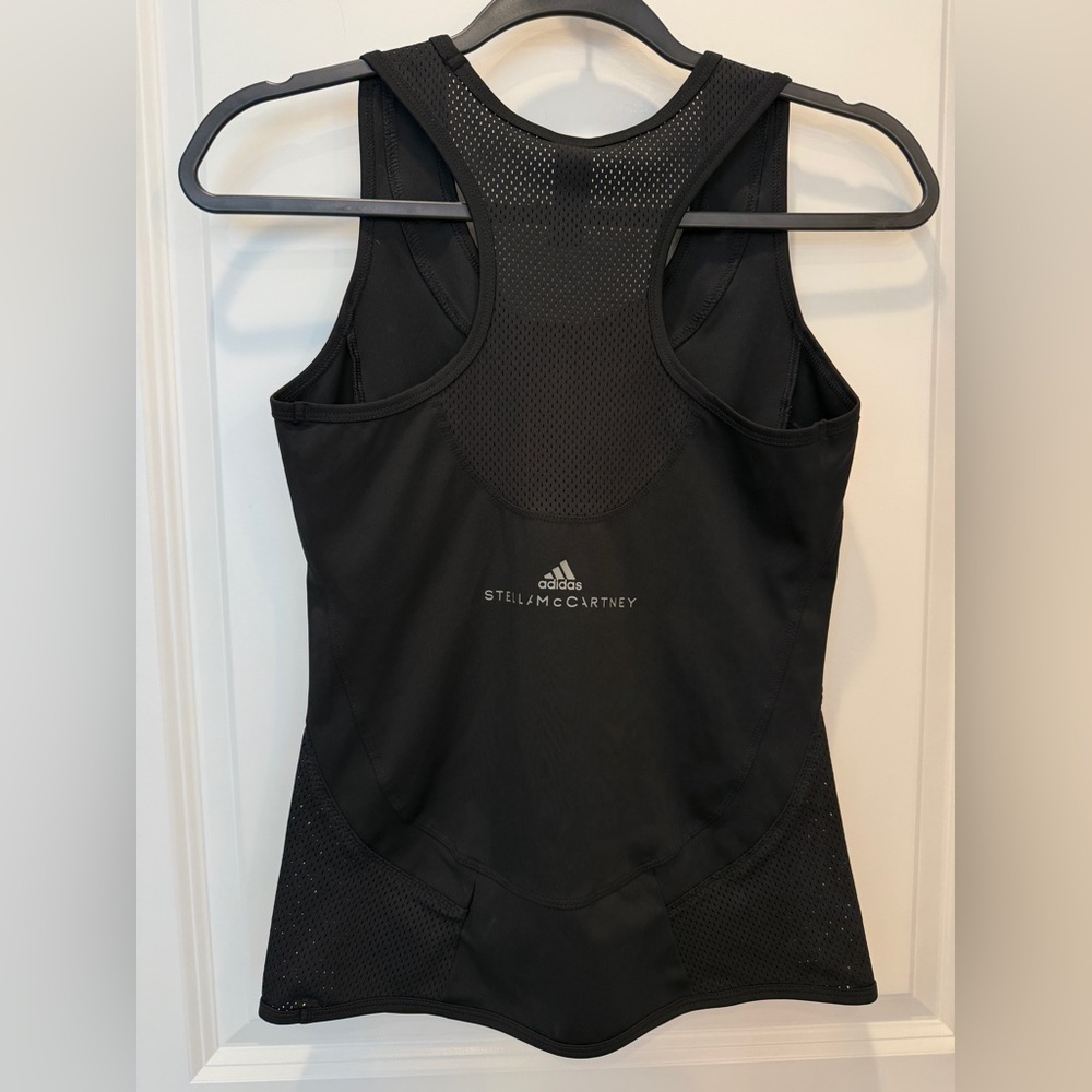 ADIDAS x STELLA MCCARTNEY Black Mesh-Detail Performance Tank Top - Picture 3 of 6